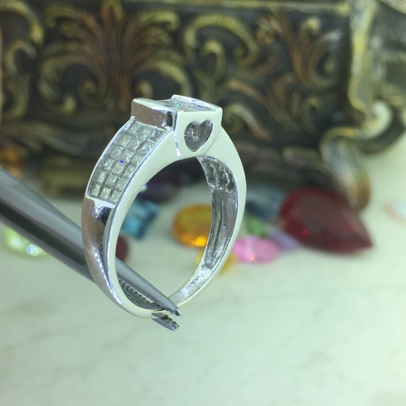 ❤️ 1.0CT Princess Cut diamond 14k Ring - Picture 5 of 8